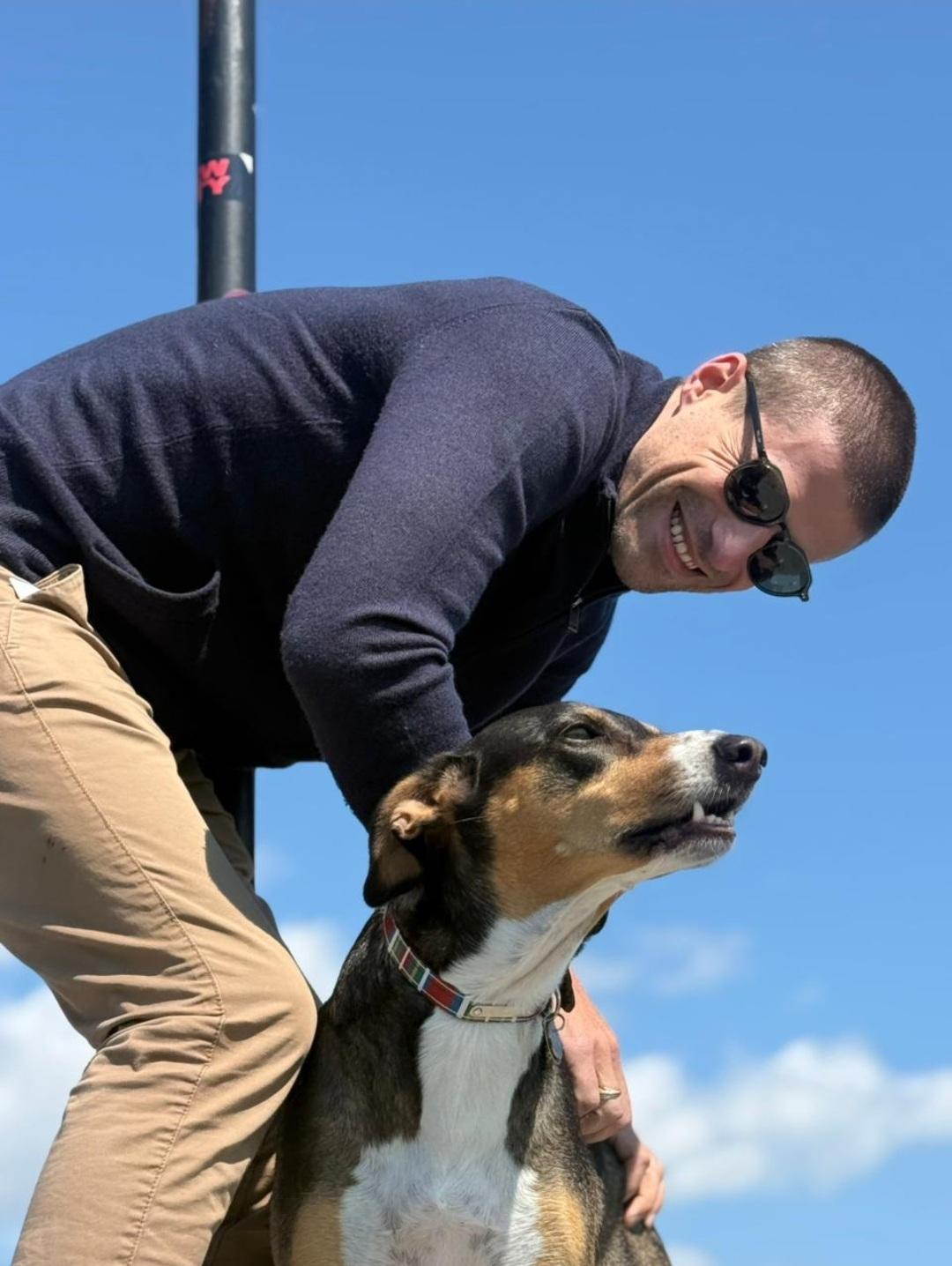 My dog Keena and I enjoying the sun